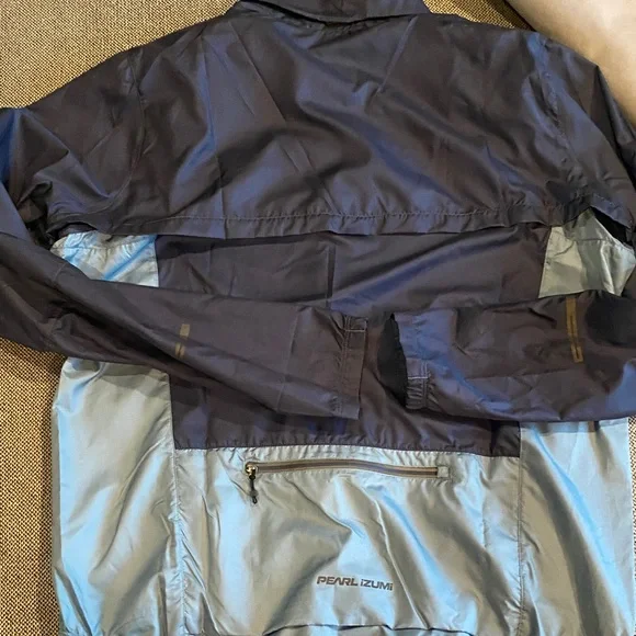 Pearl iZUMi Cycling Jacket Men's Navy & Light Gray Windbreaker sz XL Lightweight - Picture 8 of 10